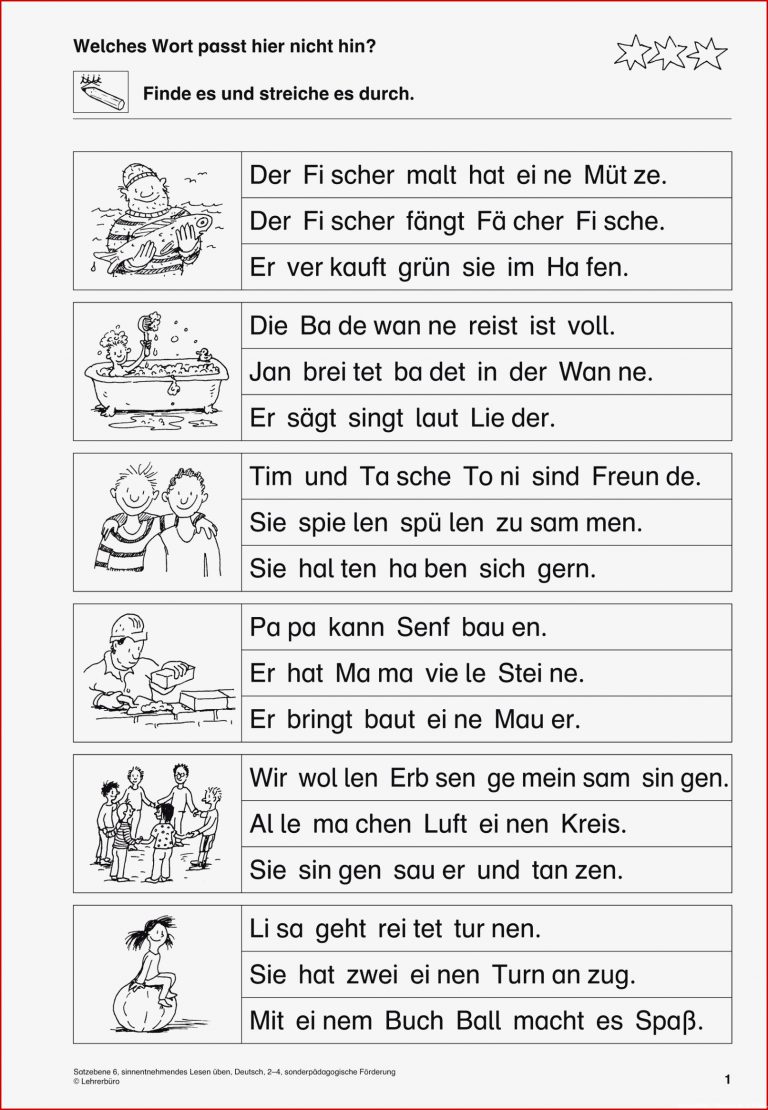 Sinnentnehmendes Lesen Klasse 2 Arbeitsblätter Worksheets