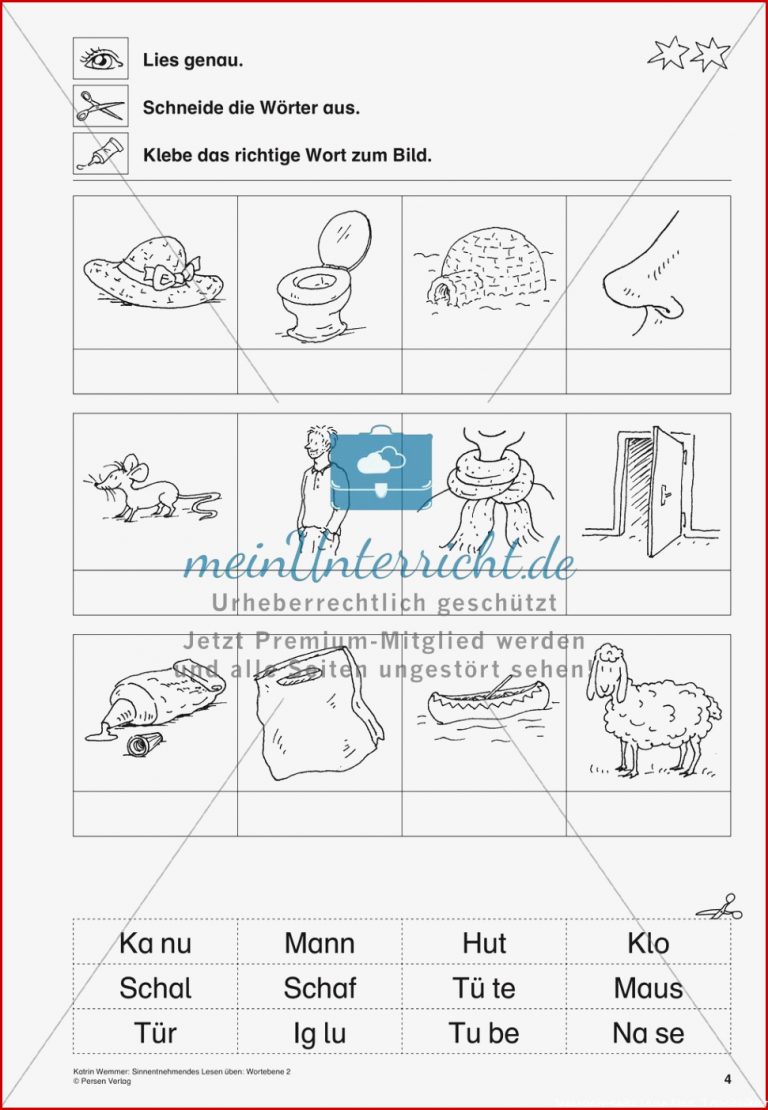 Sinnentnehmendes Lesen Wortebene Teil 2 Meinunterricht
