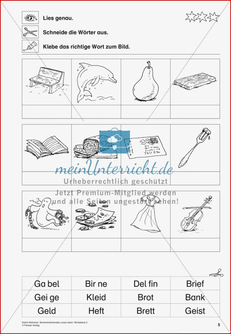 Sinnentnehmendes Lesen Wortebene Teil 2 Meinunterricht