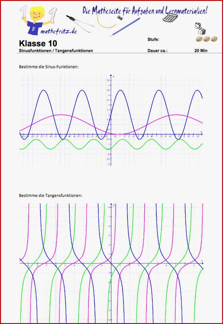 Sinusfunktionen zeichnen Arbeitsblätter zu Sinusfunktionen