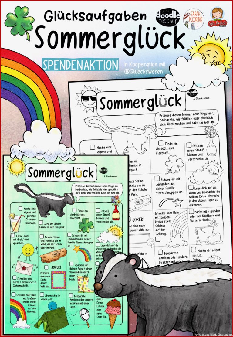 Sommerglück Glücksaufgaben Spendenaktion