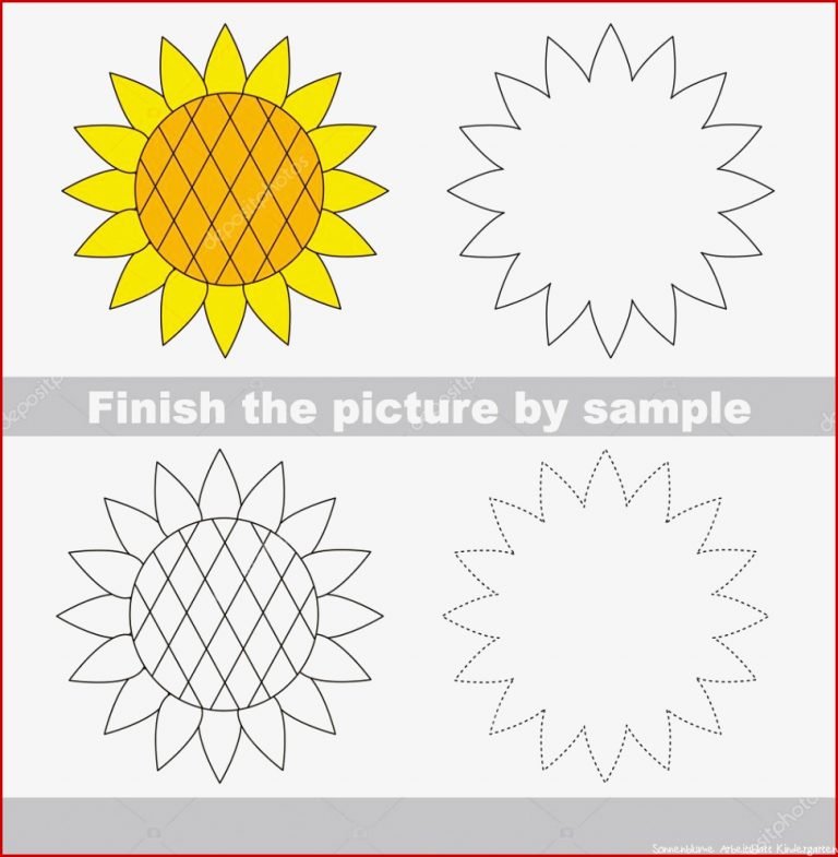 Sonnenblume Arbeitsblatt Kindergarten
