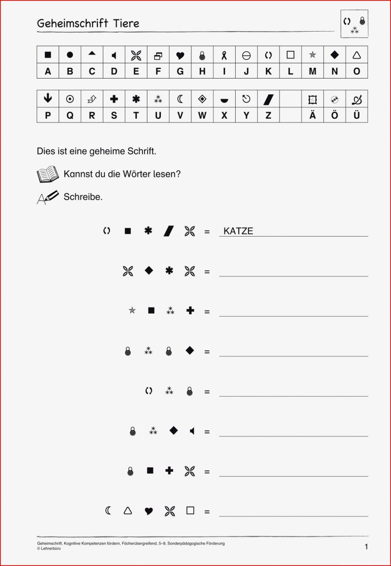 SoPäd Unterrichtsmaterial Fächerübergreifend Geheimschrift