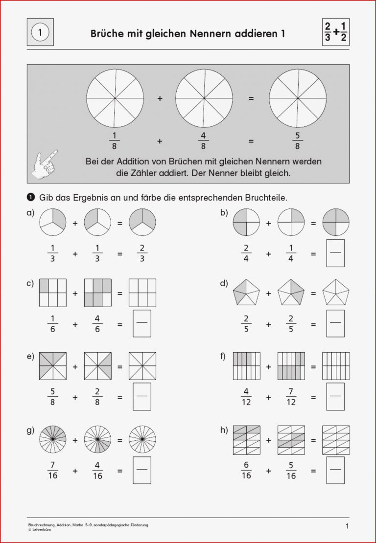 SoPäd Unterrichtsmaterial Mathematik Bruchrechnung