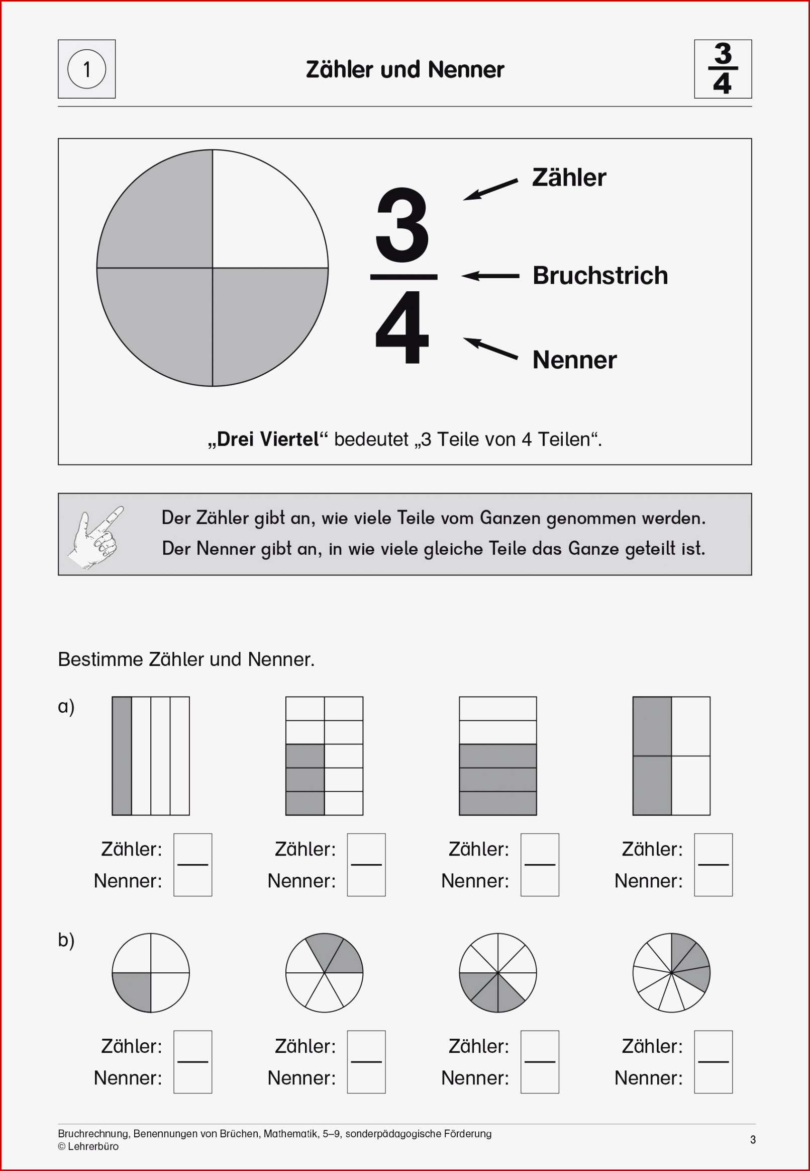 Sopäd Unterrichtsmaterial Mathematik Bruchrechnung