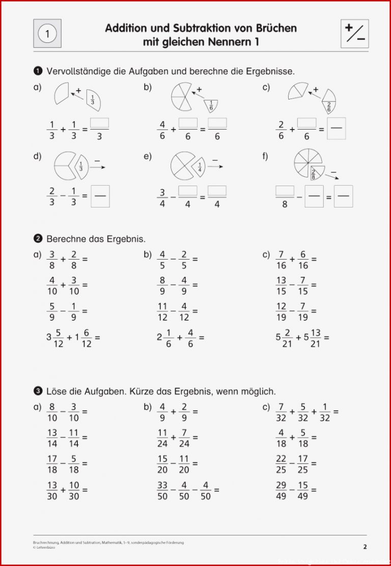 Sopäd Unterrichtsmaterial Mathematik Bruchrechnung