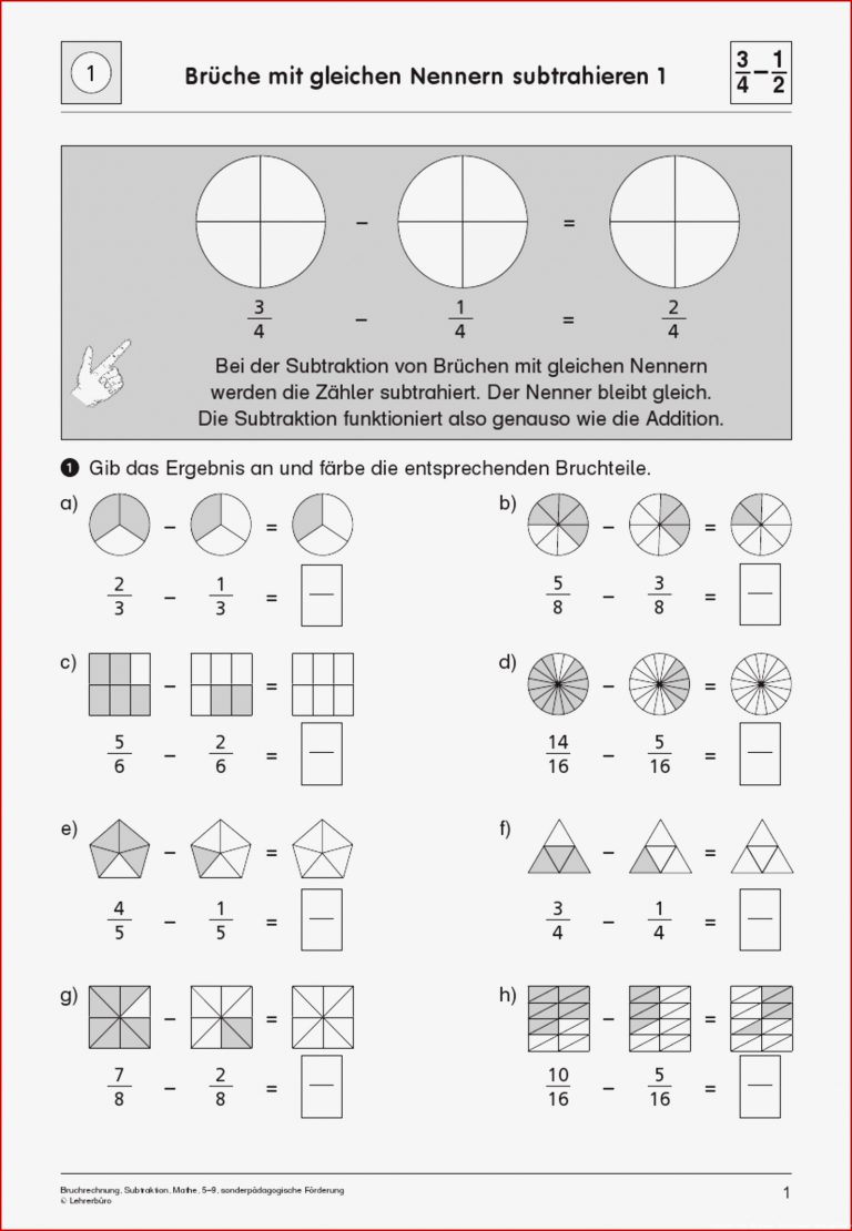 Sopäd Unterrichtsmaterial Mathematik Bruchrechnung