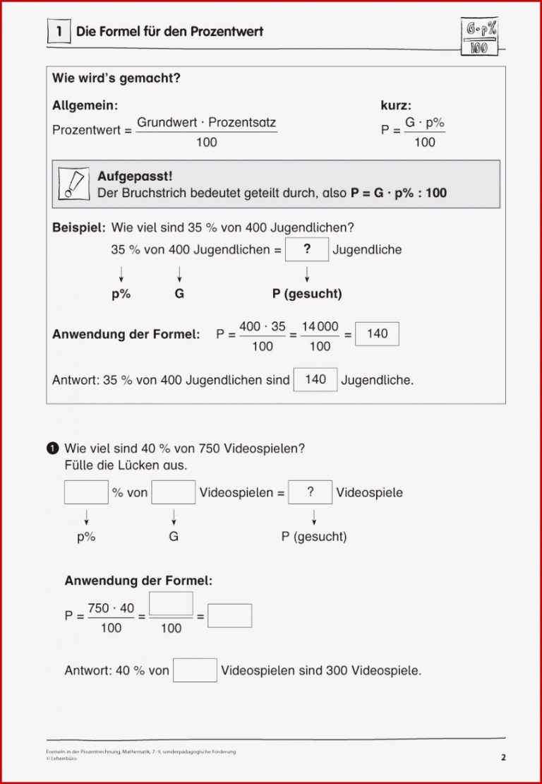 Sopäd Unterrichtsmaterial Mathematik Prozent Und Zinsrechnung