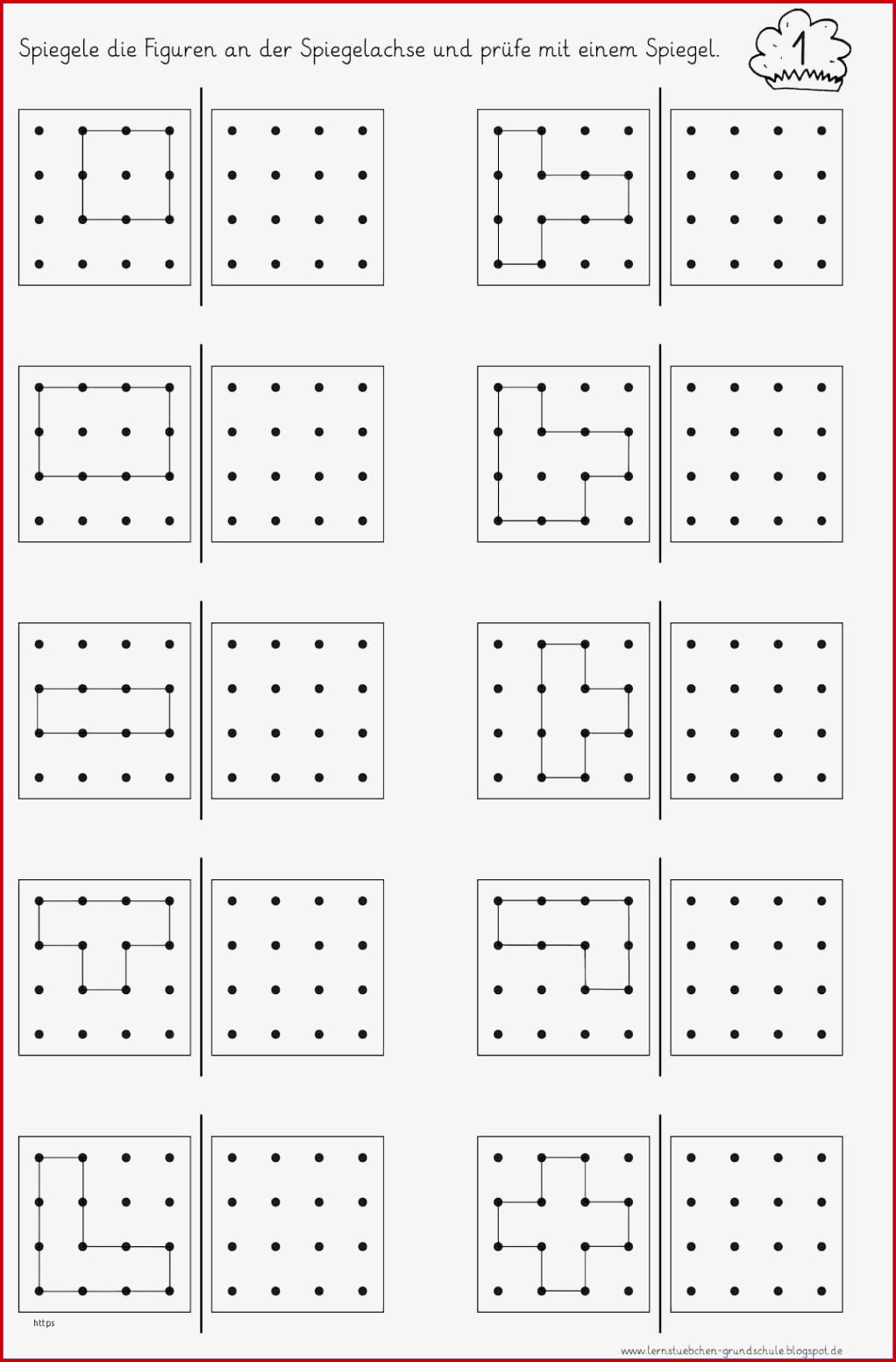 Spiegeln Klasse 1 Arbeitsblätter Awesome Lernstübchen