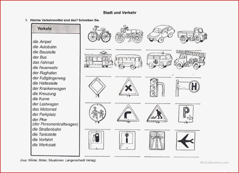 Stadt Und Verkehrsmittel 2 Arbeitsblatt Kostenlose Daf