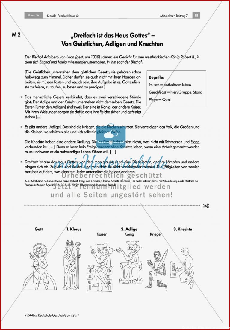 Ständegesellschaft im Mittelalter meinUnterricht