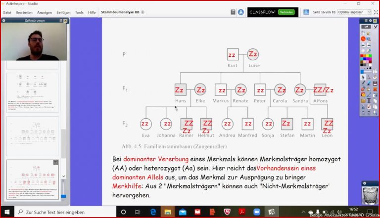 Stammbaumanalyse IV Biologie Klasse 10