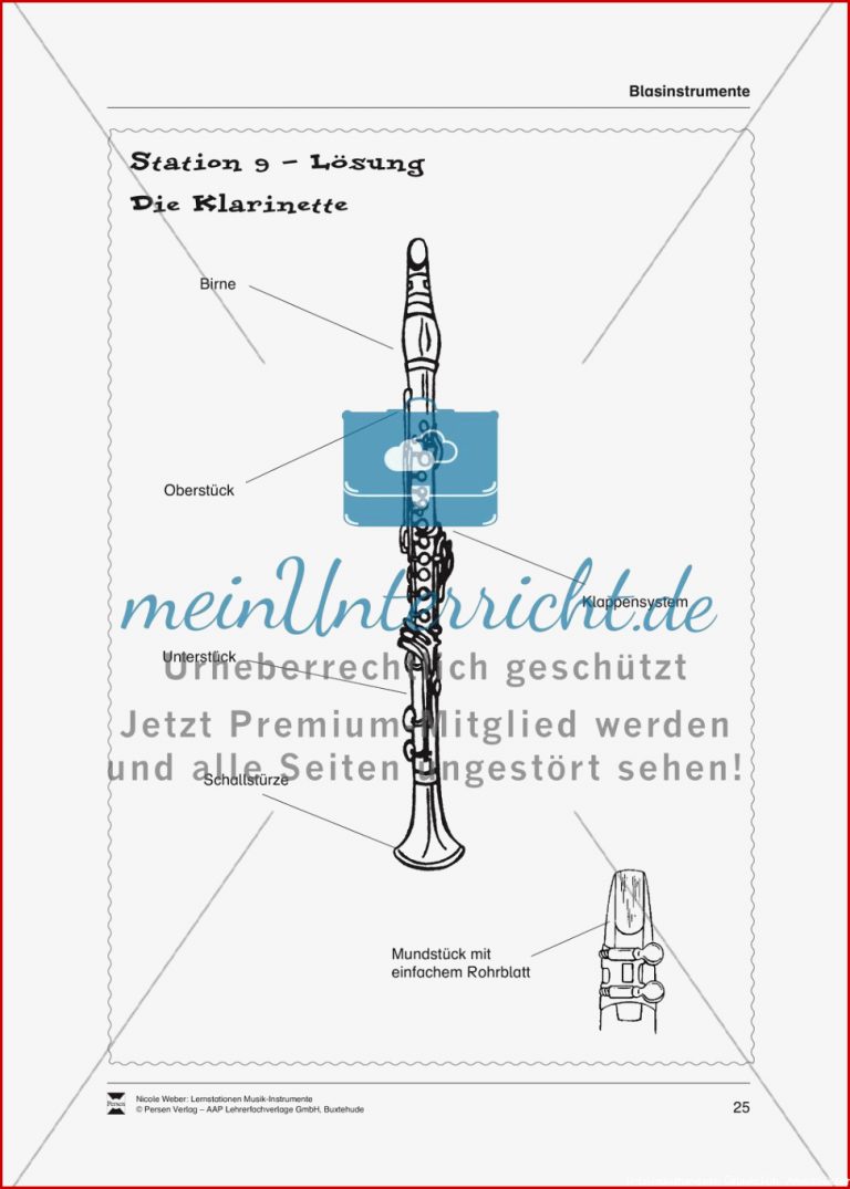 Station 9 Ein Holzblasinstrument – Klarinette