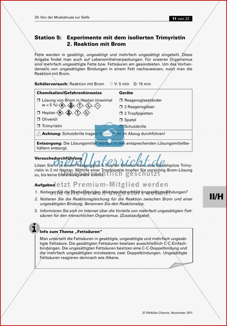 Stationenarbeit zum Thema Fette Von der Muskatnuss zur