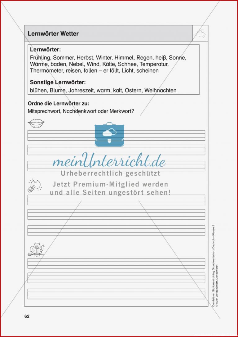 Stationentraining Zum Wetter Arbeitsblätter Mit Lösungen