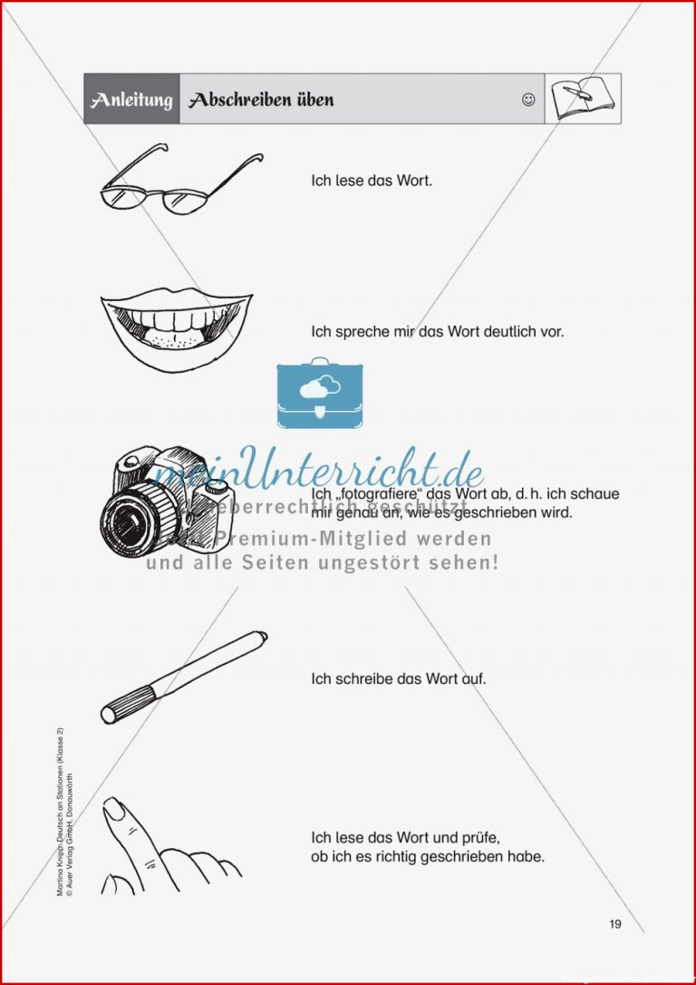 Stationsarbeit "abschreiben üben" Hinweise Anleitung