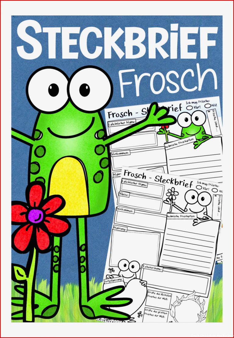 Steckbrief Frosch – Unterrichtsmaterial Im Fach