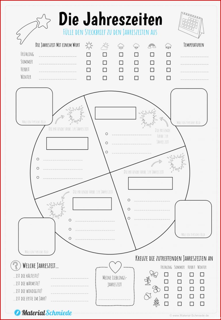 Steckbrief Jahreszeiten In 2021