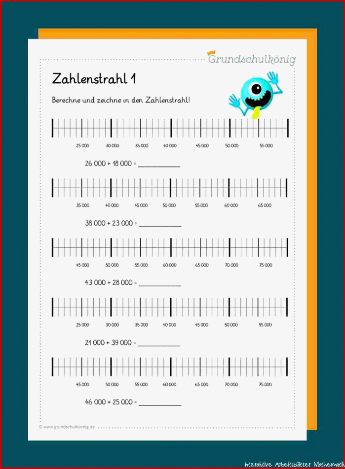 Stellenwerttabelle und Zahlenstrahl im Zahlenraum 100 000