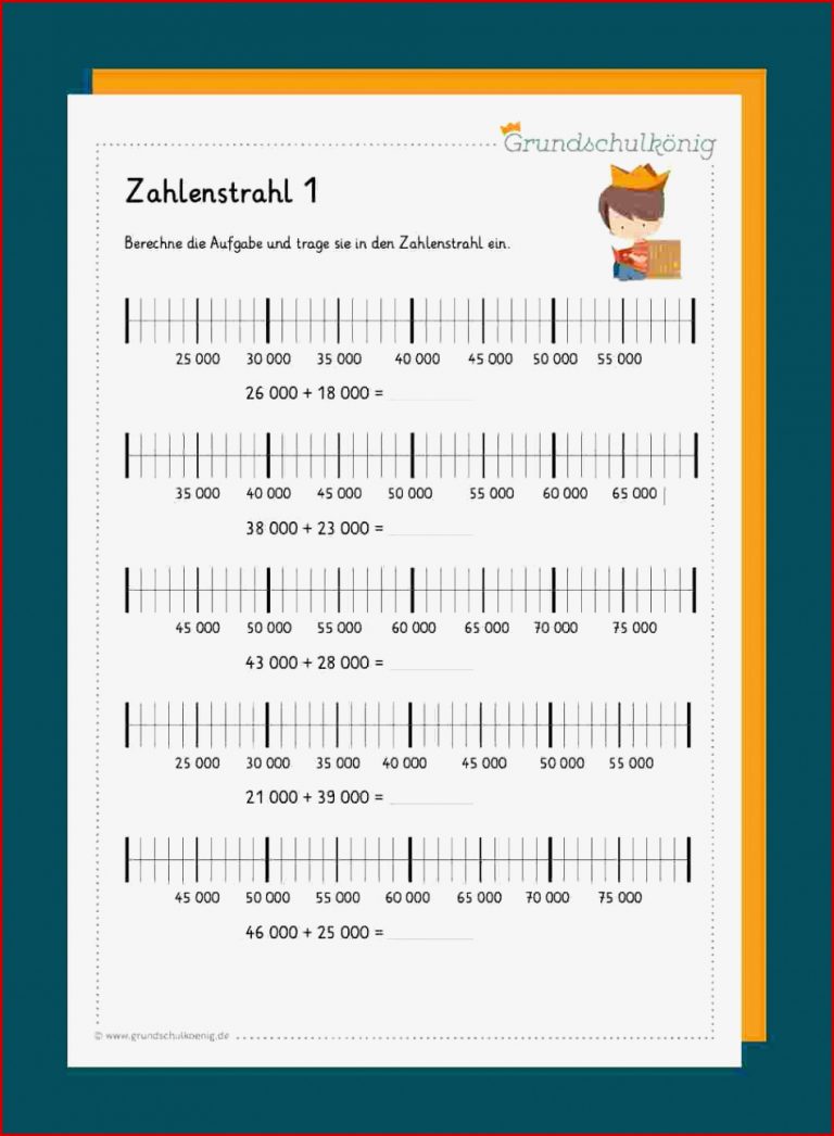 Stellenwerttabelle und Zahlenstrahl im Zahlenraum 100 000