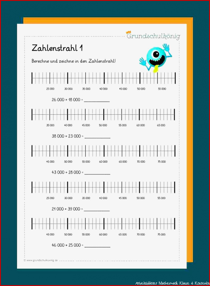 Stellenwerttabelle und Zahlenstrahl im Zahlenraum 100 000