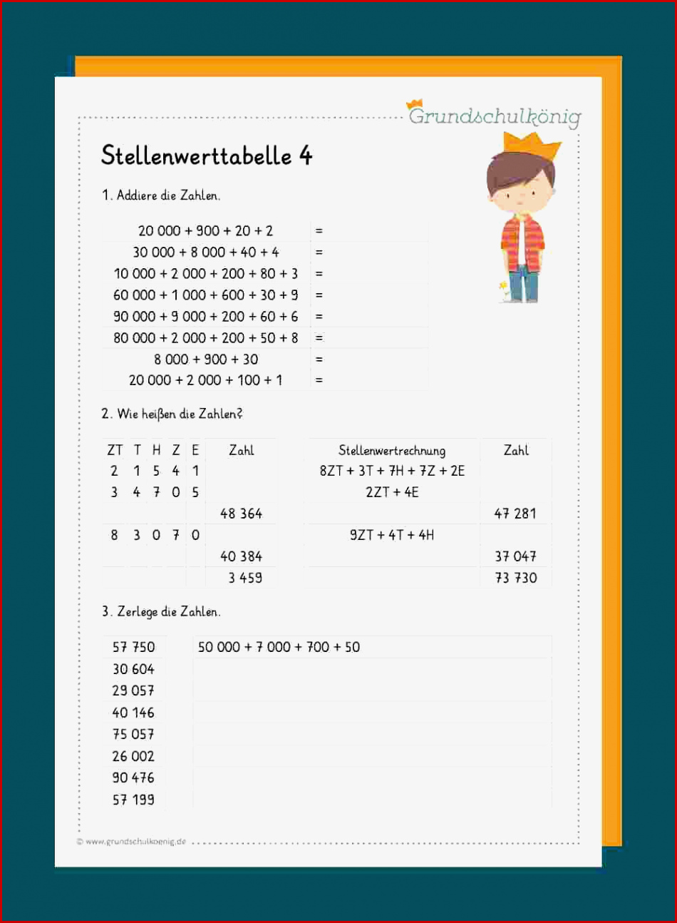 Stellenwerttabelle Zahlenstrahl