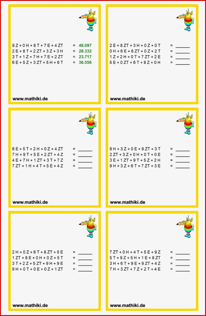 Stellenwerttafel Bis Klasse 4 Mathiki