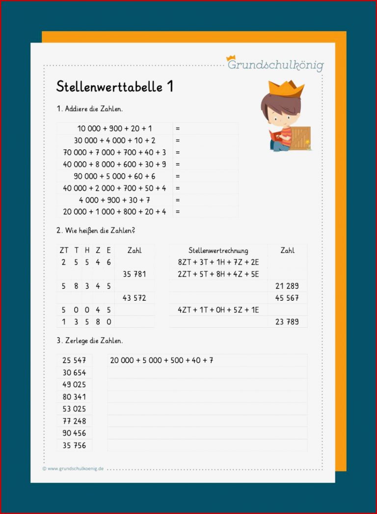 Stellenwerttafel Dezimalzahlen Vorlage Pdf Die lösung