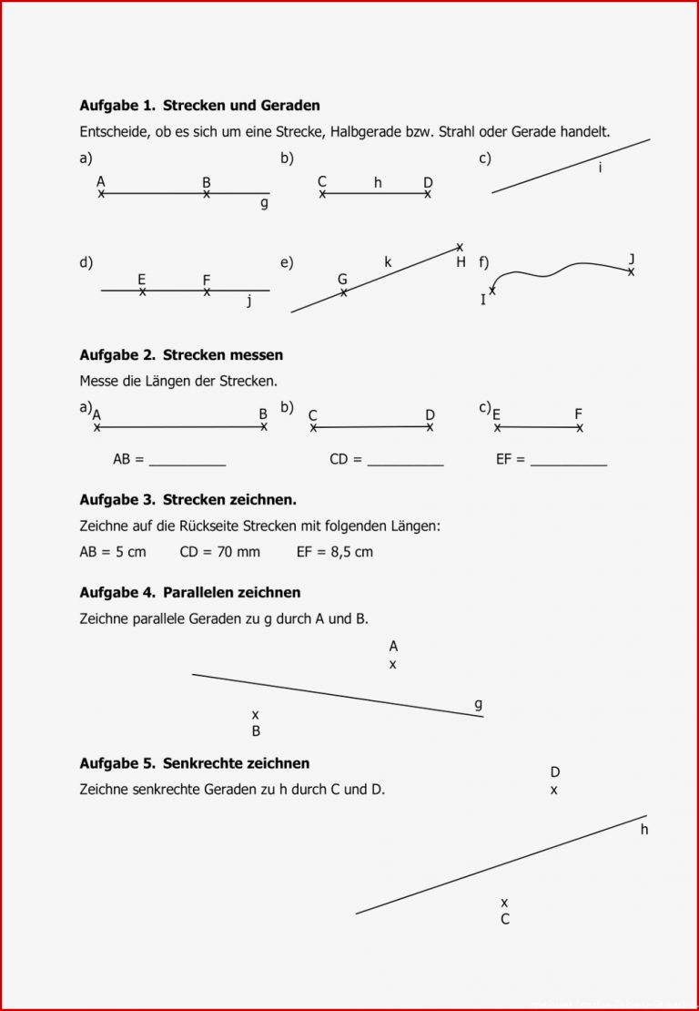 Strecke Und Gerade Senkrecht Und Parallel