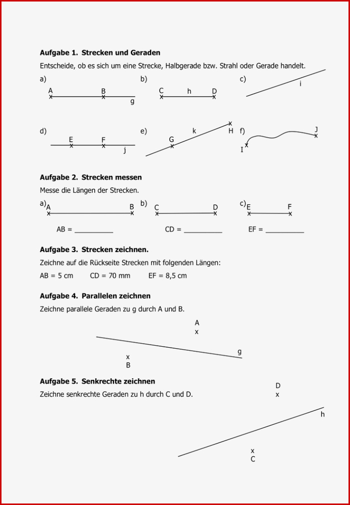 Strecke Und Gerade Senkrecht Und Parallel