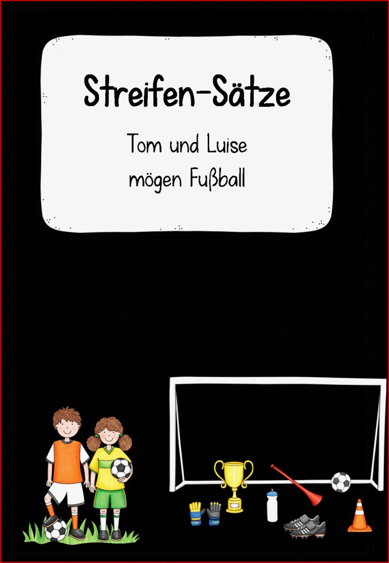 Streifen Sätze Tom und Luise mögen Fußball