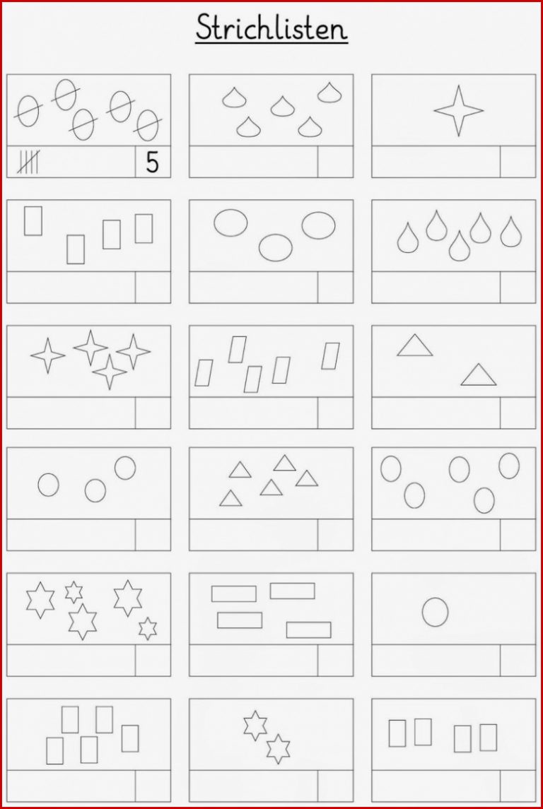 Strichlisten 6 Arbeitsblätter