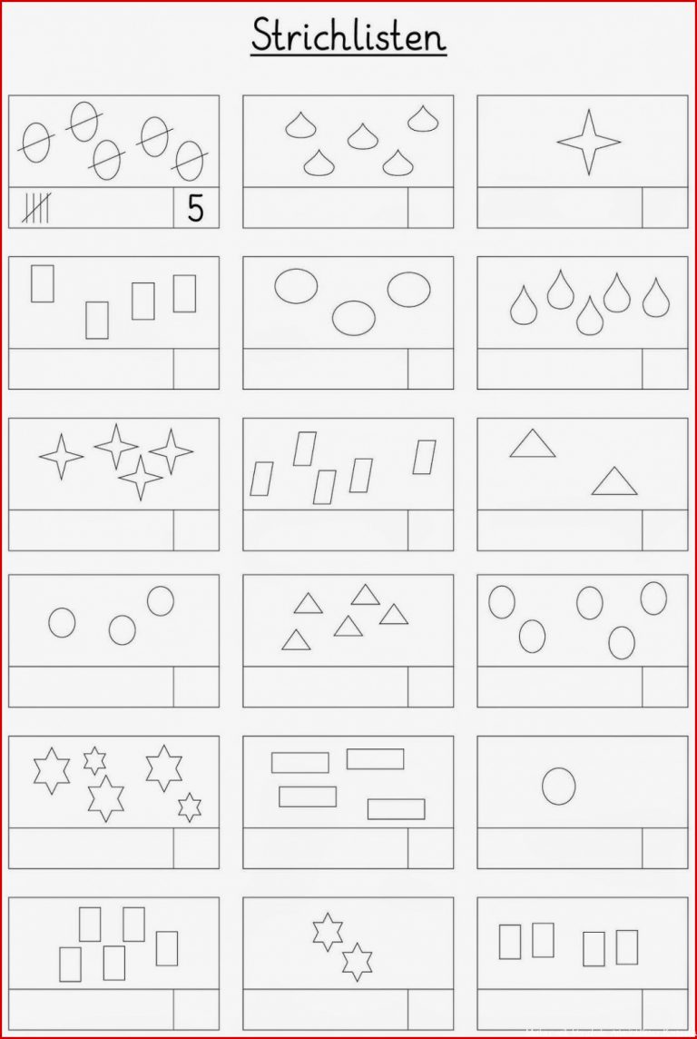 Strichlisten 6 Arbeitsblätter