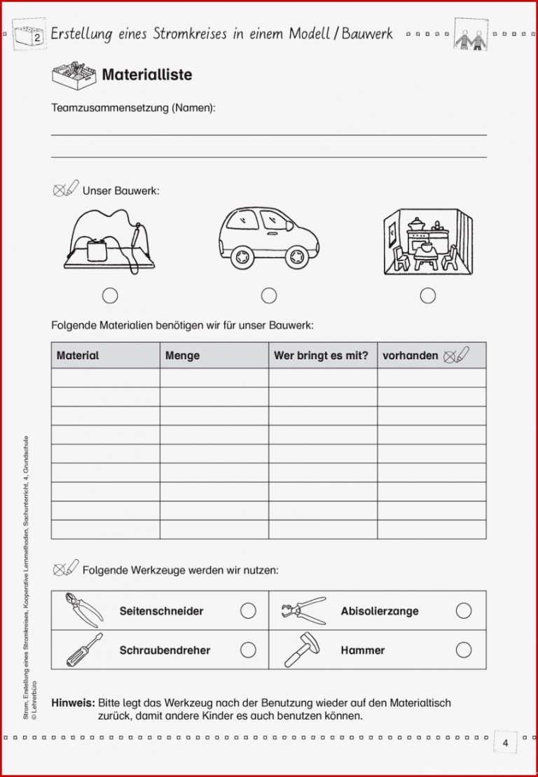 Strom Grundschule Arbeitsblätter Worksheets