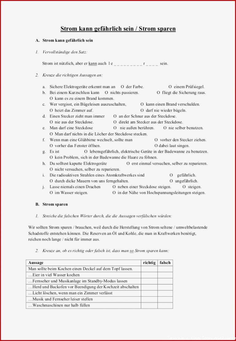 Strom Grundschule Sachunterricht