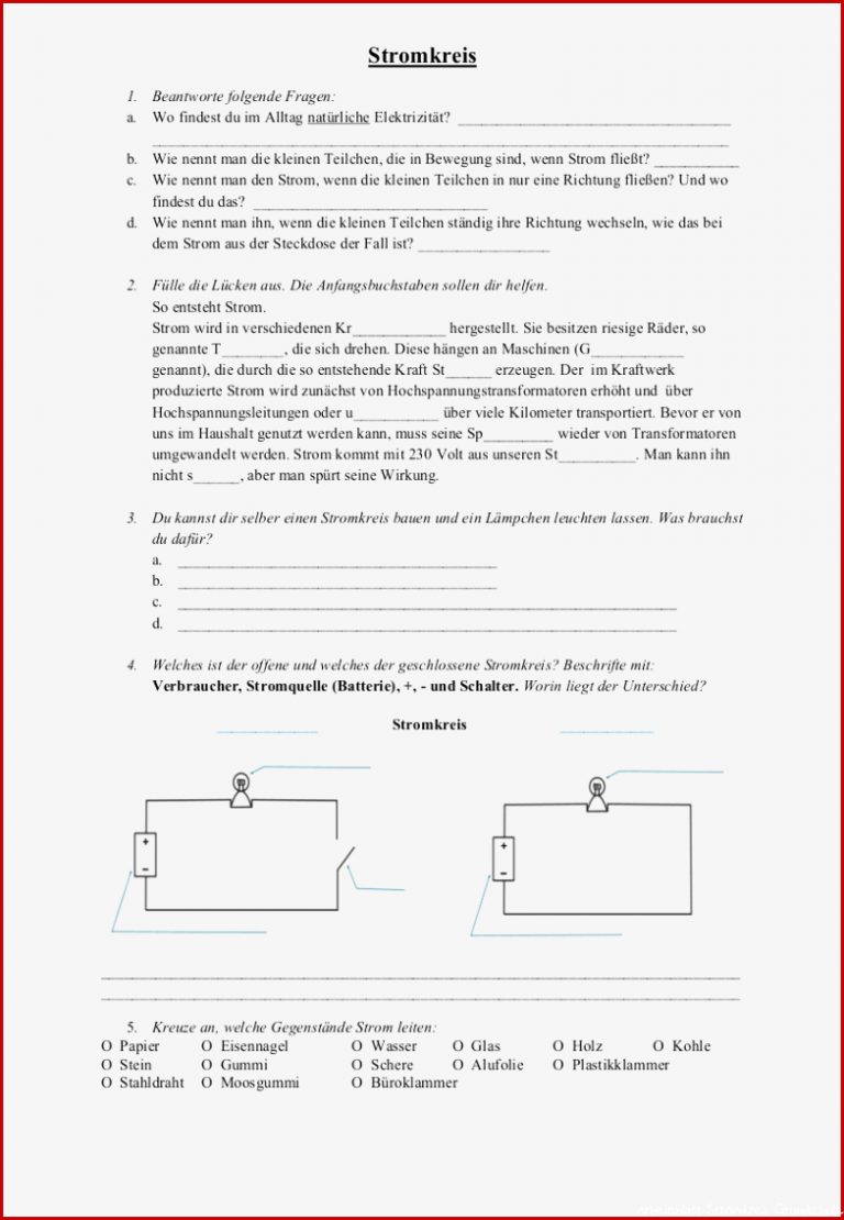 Stromkreis Grundschule Sachunterricht