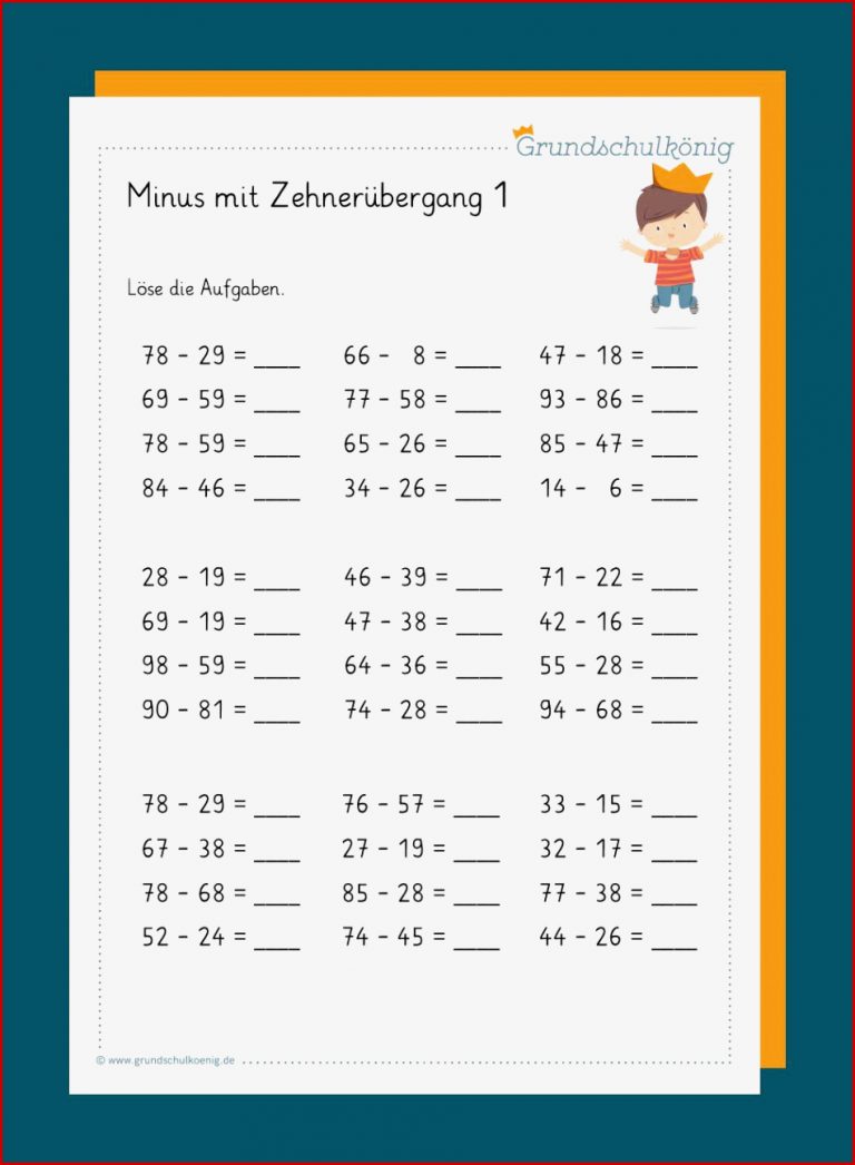 Subtraktion mit Zehnerüberschreitung