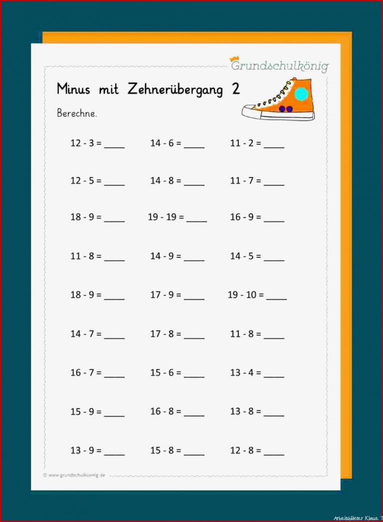 Subtraktion mit Zehnerüberschreitung