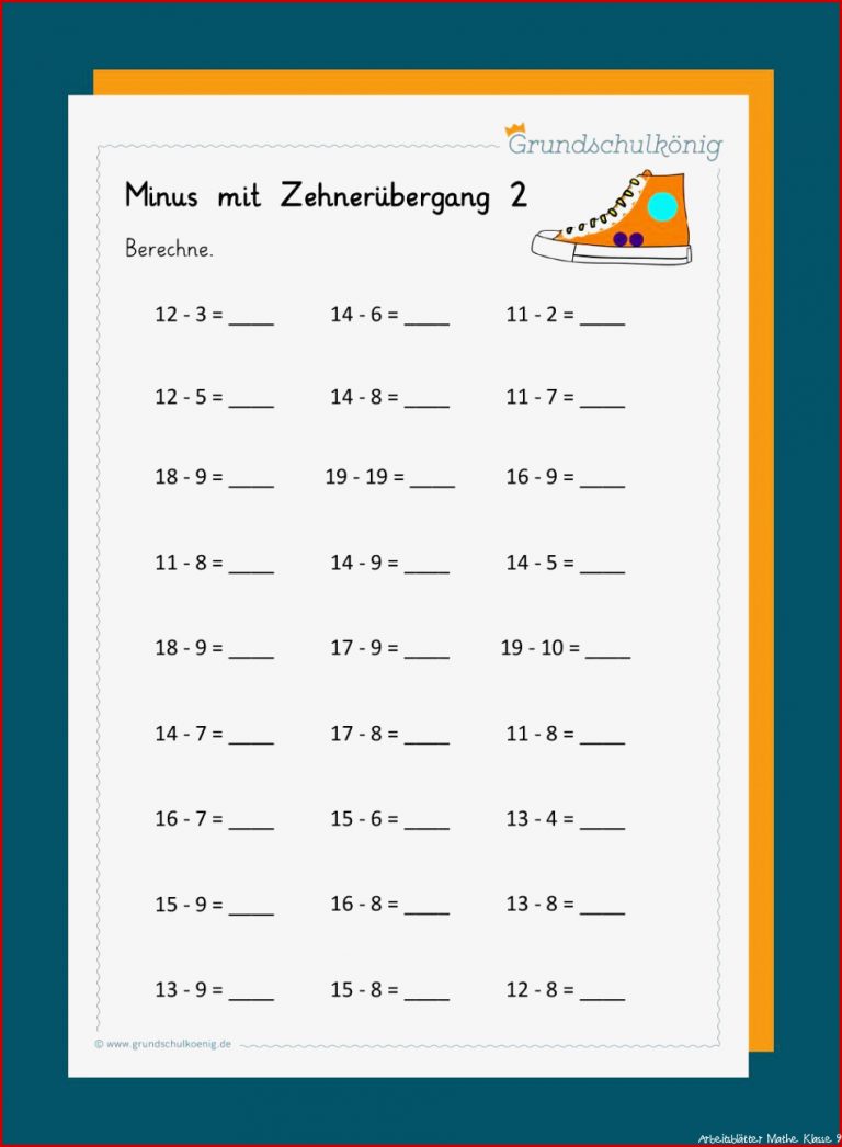 Subtraktion mit Zehnerüberschreitung