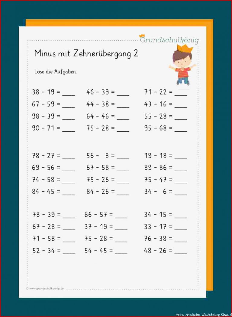 Subtraktion mit Zehnerüberschreitung