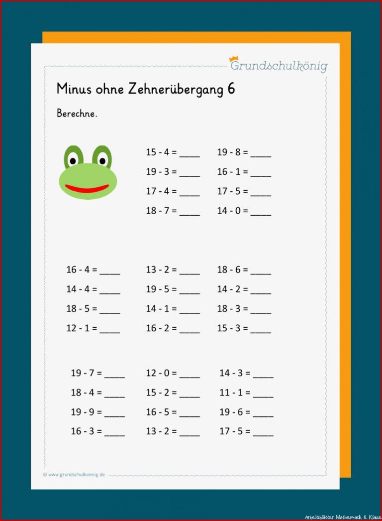 Subtraktion ohne Zehnerüberschreitung