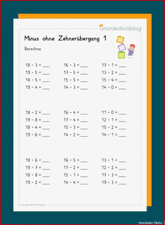 Subtraktion ohne Zehnerüberschreitung