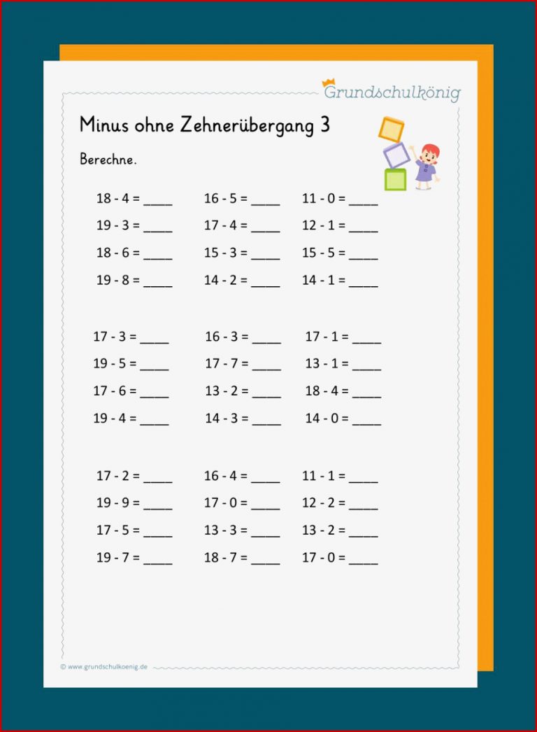 Subtraktion Ohne Zehnerüberschreitung