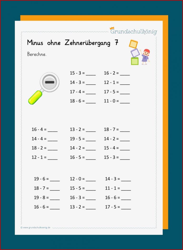 Subtraktion ohne Zehnerüberschreitung