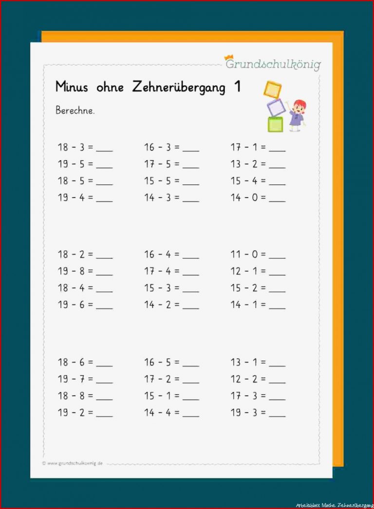 Subtraktion Ohne Zehnerüberschreitung