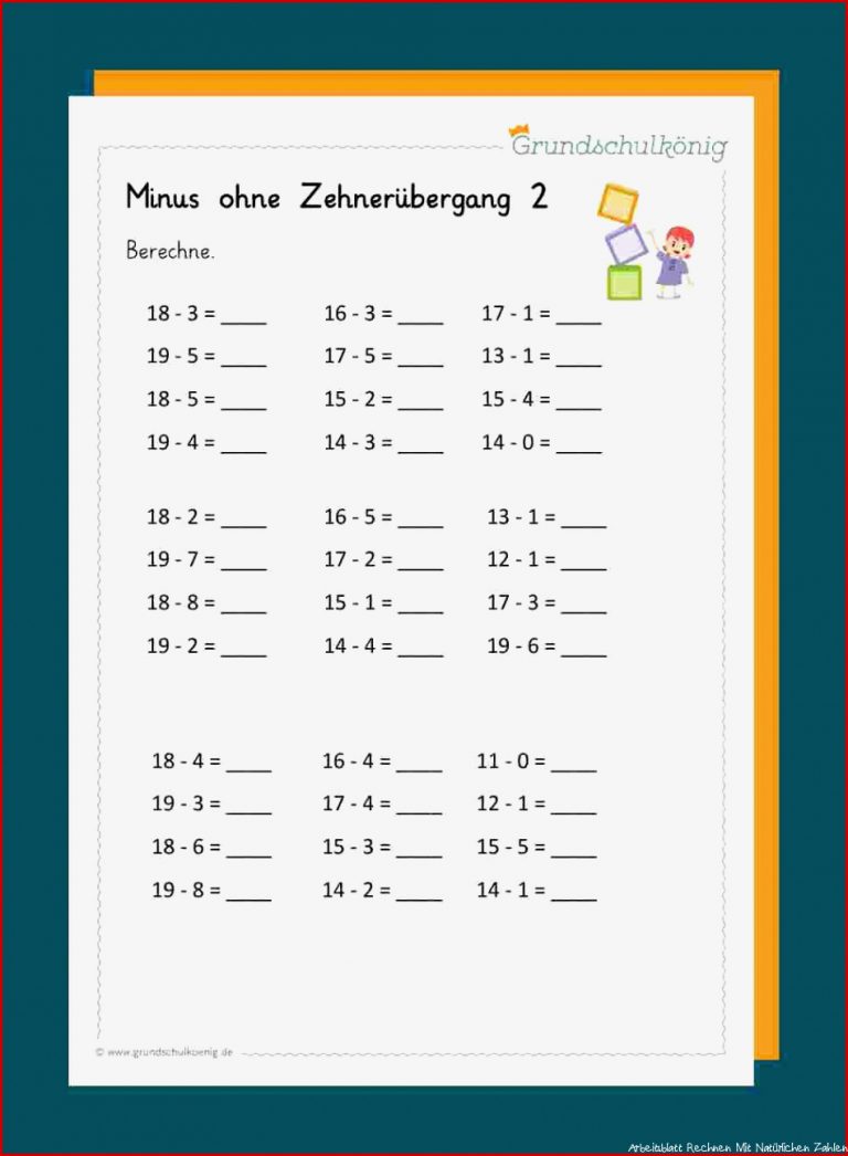 Subtraktion ohne Zehnerüberschreitung