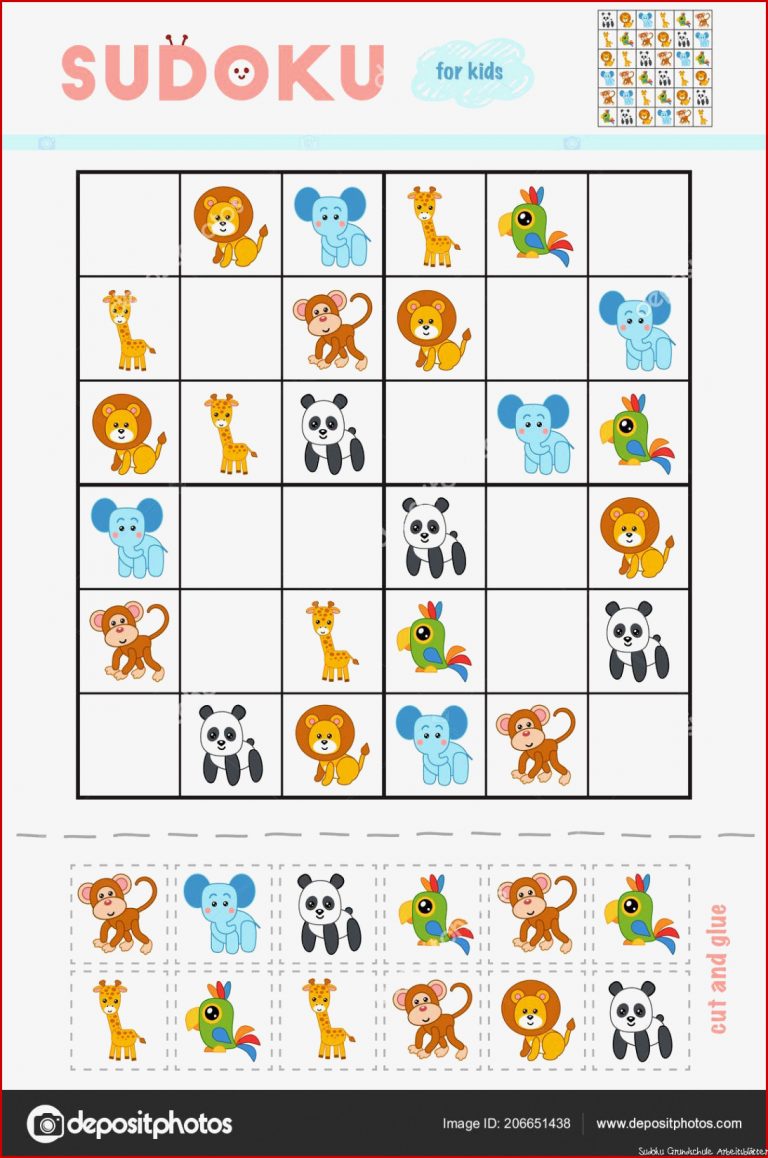 Sudoku dla dzieci edukacyjne gra Kreskówka zwierzÄ�ta