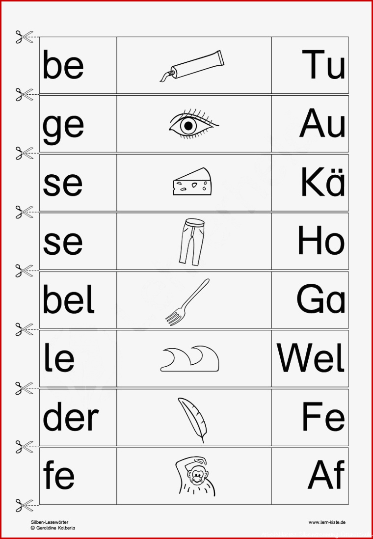 Syllable read words