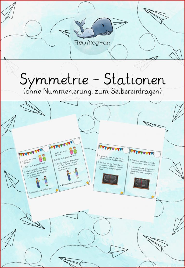 Symmetrie Stationen ohne Nummern – Unterrichtsmaterial