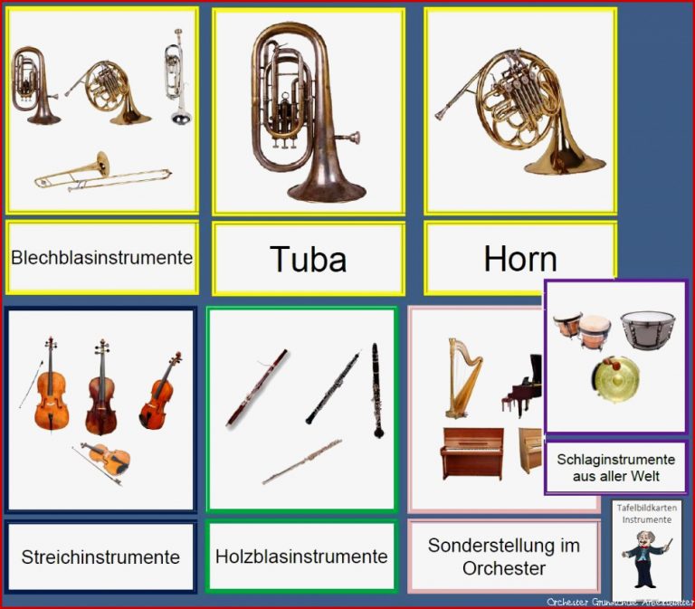 Tafelbildkarten Bildkarten Instrumente